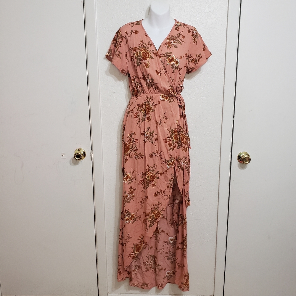 "Alythea" Size Medium Short Sleeve Wrap High Low Romper